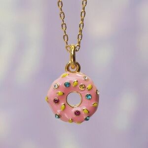 Pink Donut Pendant Necklace